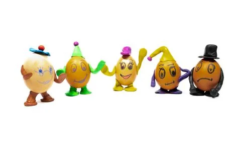 Eggs with emoticons. 스톡 사진