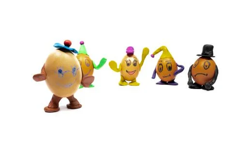 Eggs with emoticons. Fotos Stock