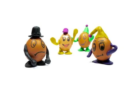 Eggs with emoticons. Stockfoto's