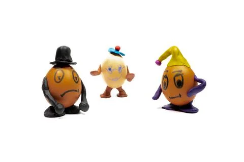 Eggs with emoticons. Stock Photos