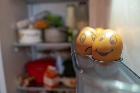 Eggs with emoticons. Stock Photos