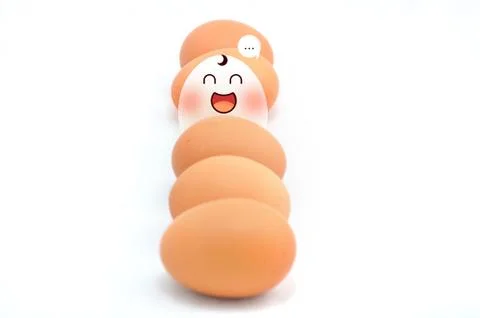Eggs in expression face Stock Illustration
