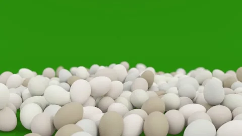 Eggs fall on a light pastel background. Easter background. Video stock 233542754