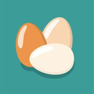 Eggs flat icon, chicken egg breakfast Stock Illustration