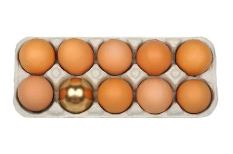 Eggs, golden egg Stock Photos