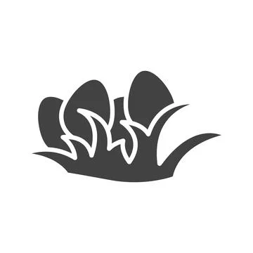 Eggs on Grass Icon Image. Stock Illustration