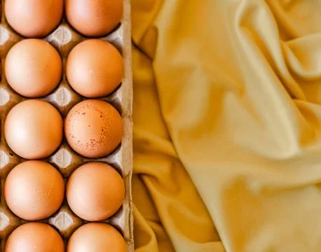 Eggs in a gray container Foto stock