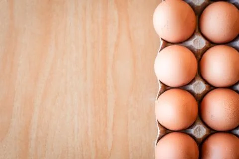 Eggs in a gray container Stock Photos