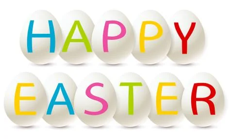 Eggs with happy easter Stock Illustration