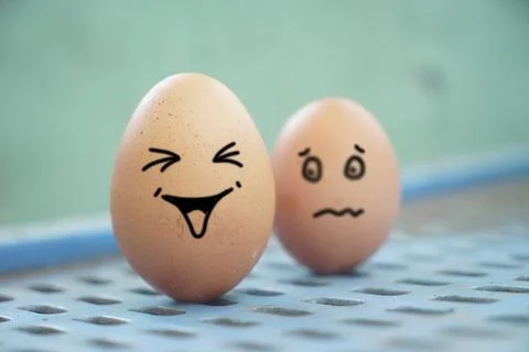 Eggs with a happy expression when sitting with a partner, expression mental.. Stock Illustration