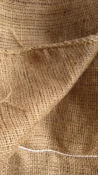 Eggs on  hemp fabric background Stock Photos