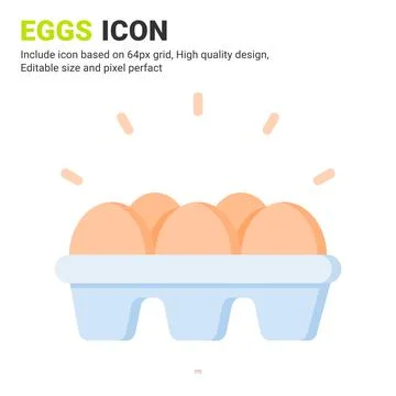 Eggs icon vector with flat color style isolated on white background 스톡 일러스트