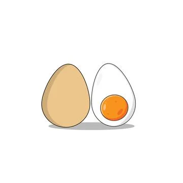 Eggs illustration, Vector food icon set of chicken egg Stock Illustration