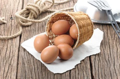 Eggs in the kitchen Stock Photos