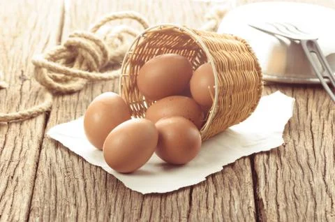 Eggs in the kitchen Stock Photos