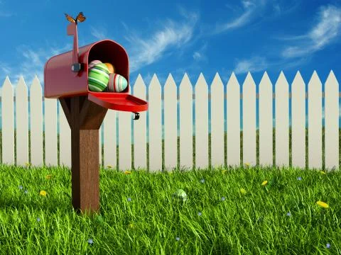 Eggs in the mailbox Stock Illustration