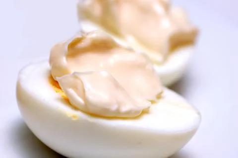 Eggs with mayonnaise Stock Photos
