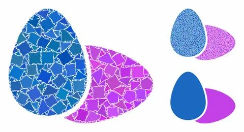 Eggs Mosaic Icon of Bumpy Items Stock Illustration