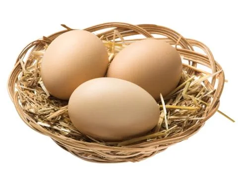 Eggs in nest clipping path Stock Photos