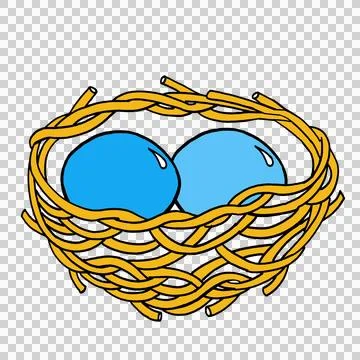 Eggs in nest Stock Illustration