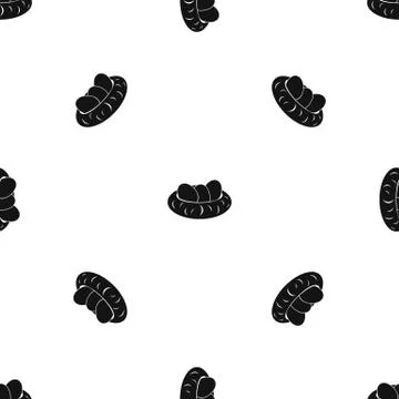 Eggs in the nest pattern seamless black Stock Illustration