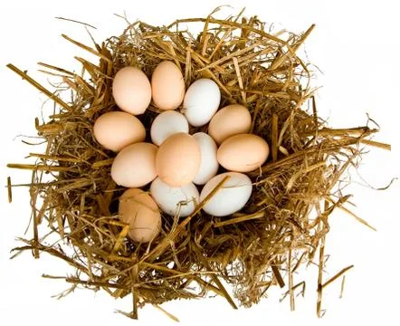 Eggs in a nest Stock Photos