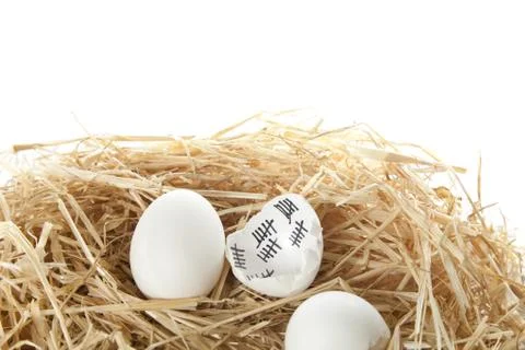 Eggs in the nest Foto stock