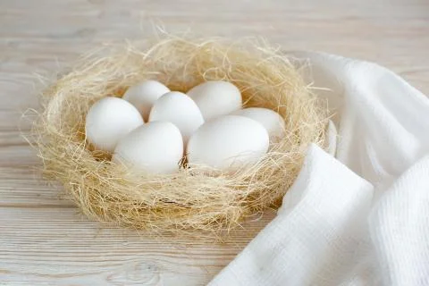 Eggs in a nest Stock Photos