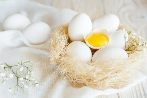 Eggs in a nest Stock Photos