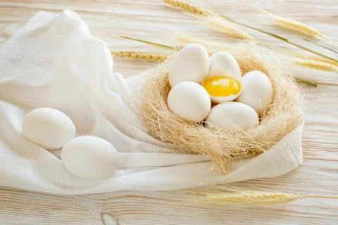 Eggs in a nest Stock Photos