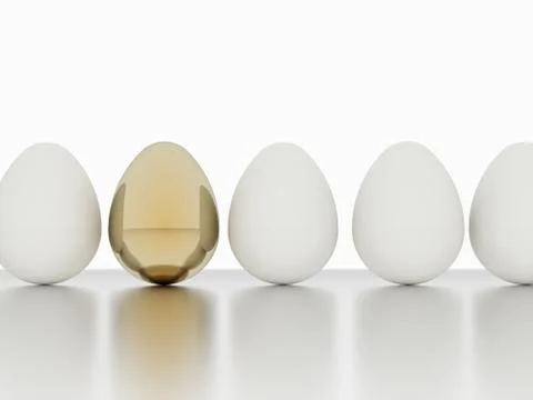 Eggs one gold render Stock Illustration