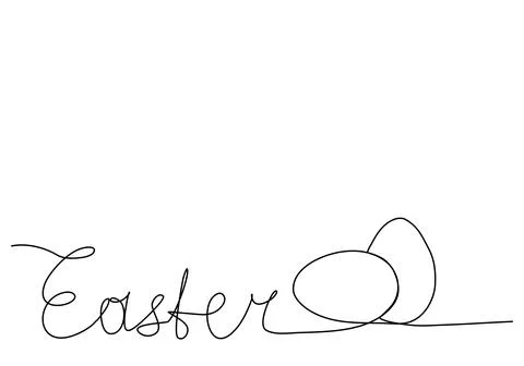 Eggs. One line drawing vector illustration for Easter. Illustrazione stock