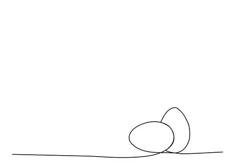 Eggs. One line drawing vector illustration for Easter. Illustrazione stock