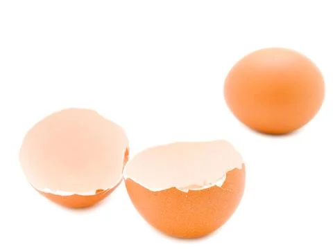 Eggs over White Stock Photos