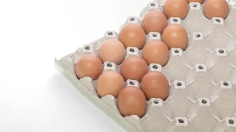 Eggs in pack Stock Photos