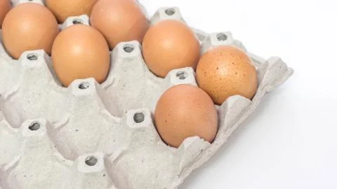 Eggs in pack Stock Photos