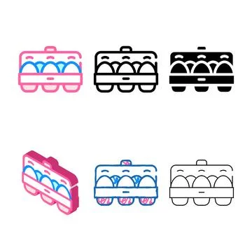 Eggs package color icon vector designs flat Stock Illustration