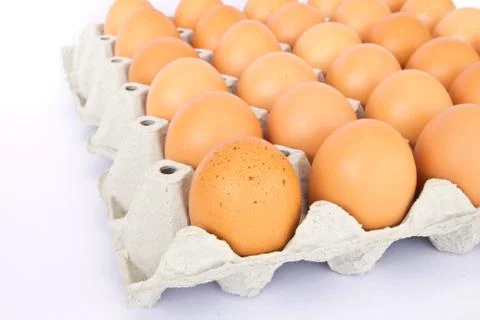 Eggs in a package to isolate the background Stock Photos
