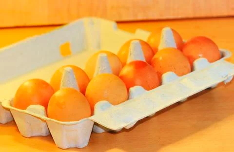 Eggs in a package Stock Photos