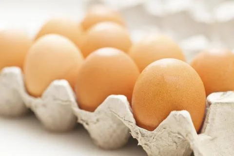 Eggs in package Stock Photos