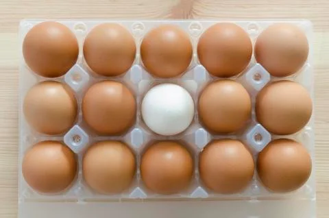 Eggs in package Stock Photos