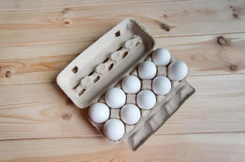 Eggs in the package Stock Photos