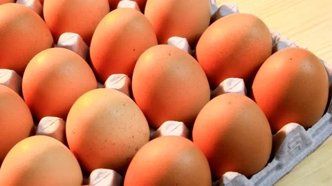 Eggs in package, slider shot 스톡 동영상 145350186