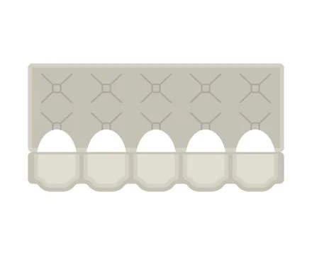 Eggs packaging isolated. Egg in paper box on white background Stock Illustration