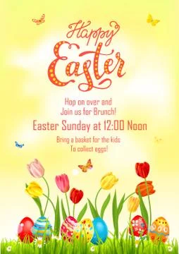 Eggs paint Poster Easter Stock Illustration