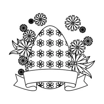 Eggs painted with flowers decoration Stock Illustration