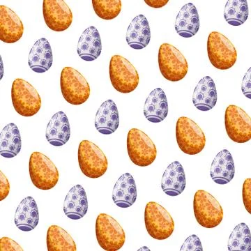 Eggs painted happy easter pattern background Ilustración de archivo
