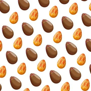 Eggs painted happy easter pattern background イラスト素材