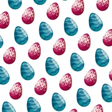 Eggs painted happy easter pattern background Illustrazione stock
