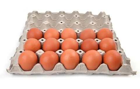 Eggs in paper tray Foto stock